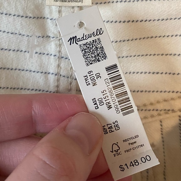 NWT - Madewell - Low-Slung Baggy Jeans - Striped - Size 30 - Picture 16 of 16